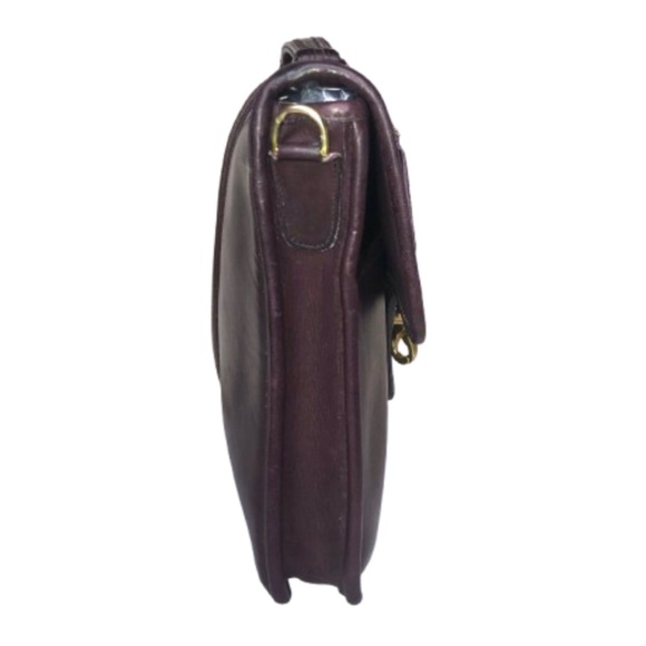 VINTAGE COACH Mahogany Leather Top Handle Turn Lock Unisex Shoulder Bag NYC COA - Picture 6 of 17